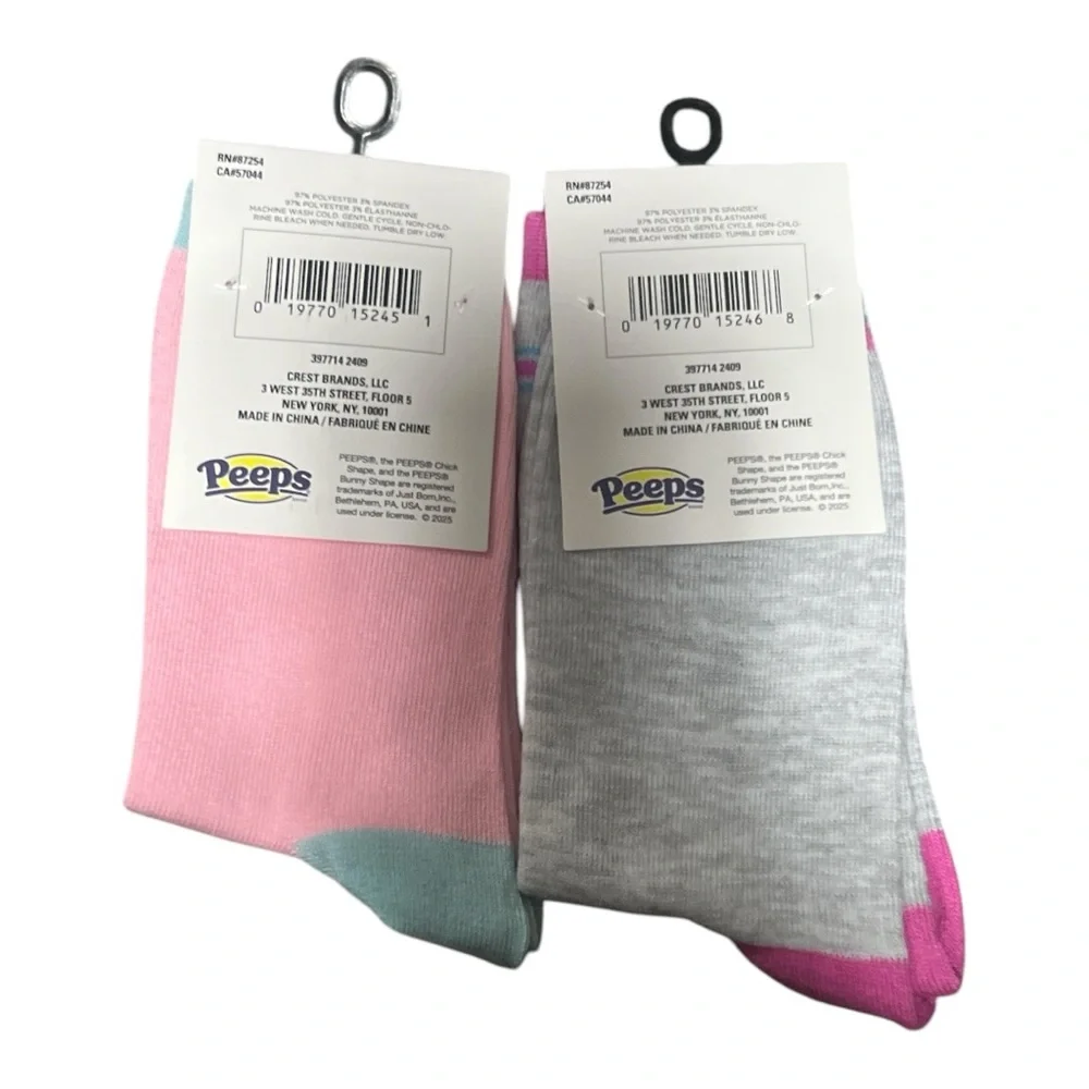 Peeps Socks two pairs size 5 - 9.5 and Peeps Bunny Plush